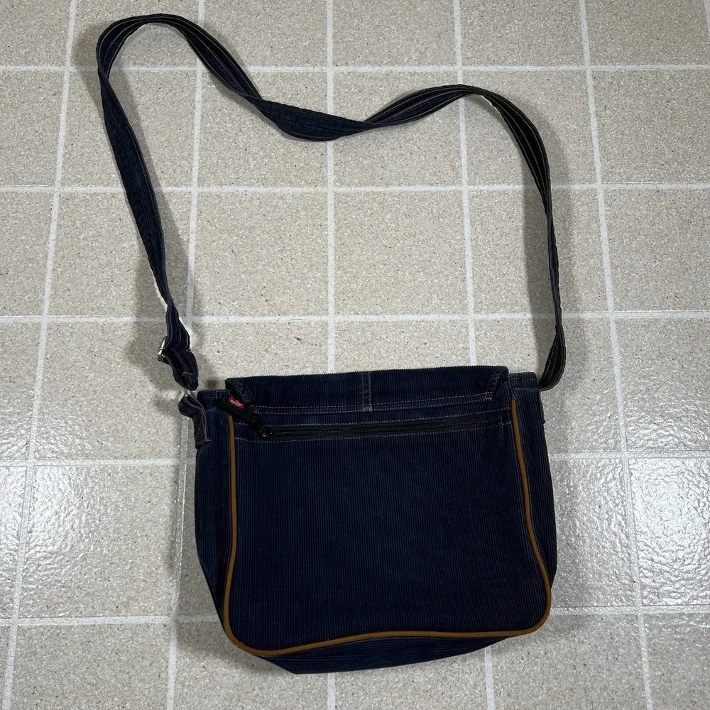 Vintage Y2K Levi's Yak Pak Corduroy Cross Body Messenger Bag Blue Boho